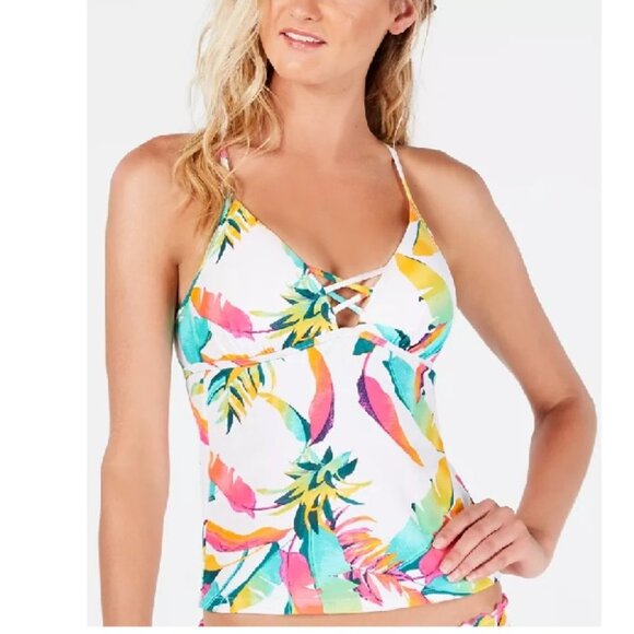 Hula Honey Junior Strappy Molded Cup Tankini Top - Picture 1 of 8
